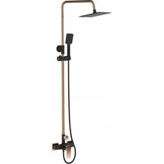 Deszczownica Invena DESZCZOWNIA Z BATERIA NATRYSK MIDNIGHT INVENA TREND, BLACK/ GOLD ROSE
