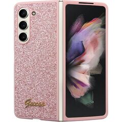 Guess Etui Guess GUHCZFD5HGGSHP Samsung Galaxy Z Fold 5 hardcase Glitter Script różowy/pink