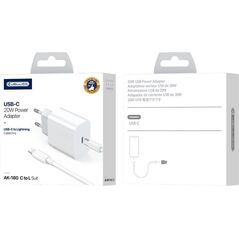 Ładowarka Jellico JELLICO ładowarka sieciowa AK180 PD 20W 1xUSB-C + kabel USB-C - Lightning Biały standard