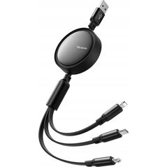 Kabel USB Mcdodo USB-A - USB-C + microUSB + Lightning 1.2 m Czarny (CA-7256)