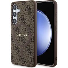 Guess Guess GUHMS24SG4GFRW S24 S921 brązowy/brown hardcase 4G Collection Leather Metal Logo MagSafe