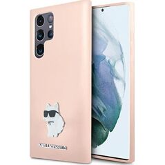 Karl Lagerfeld Etui Karl Lagerfeld KLHCS23LSMHCNPP Samsung Galaxy S23 Ultra Silicone Choupette Metal Pin różowy/pink