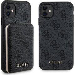 Guess Guess Bundle Pack MagSafe 4G Metal Gold Logo - Zestaw etui + Power Bank 5000mAh MagSafe iPhone 11 (czarny)