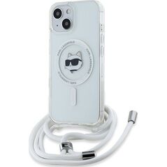 Karl Lagerfeld Karl Lagerfeld KLHMP13MHCCHNT iPhone 13 / 14 / 15 6.1" hardcase transparent IML Choupette Head & Cord Magsafe