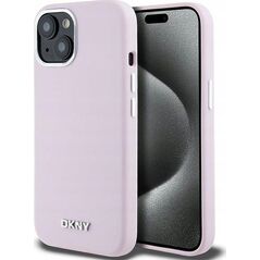 DKNY DKNY Liquid Silicone Small Metal Logo MagSafe - Etui iPhone 15 Plus / 14 Plus (różowy)