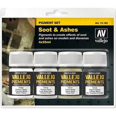 Vallejo Vallejo: 73.193 - Pigment Set -Soot & Ashes (4x35 ml)