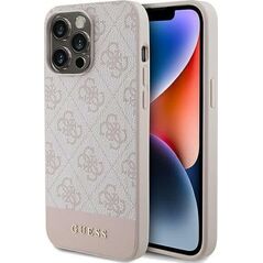 Guess Guess GUHCP15XG4GLPI iPhone 15 Pro Max 6.7" różowy/pink hard case 4G Stripe Collection