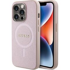 Guess Guess GUHMP15LPSAHMCP iPhone 15 Pro 6.1" różowy/pink hardcase Saffiano MagSafe