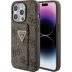 Guess Guess GUHCP15XPGS4TDW iPhone 15 Pro Max 6.7" brązowy/brown hardcase Grip Stand 4G Triangle Strass