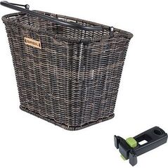 Basil Kosz na kierownicę BASIL BREMEN RATAN LOOK FRONT BASKET, KF A-Head Stem Holder, wspornik 22.4-28.6mm seagrass (NEW 2024)