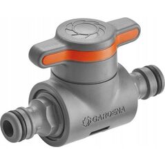 Gardena Gardena Coupling with Flow-Control Valve, valve, Drip irrigation system, Plastic, Grey, Orange, Male/Male, 1 pc(s)
