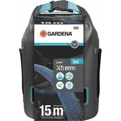 Gardena Gardena Textile Hose Liano Xtreme 1/2, 15 meter set (dark grey/orange, model 2023, incl. cleaning nozzle, 2 tap connectors)