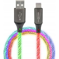 Kabel USB Ansmann Ansmann USB-A / USB-C Cable with LED Lighting 100cm 1700-0158