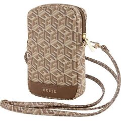 Guess Guess Zip GCube Bottom Stripe - Torebka na telefon (brązowy)
