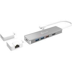 HUB USB Triton j5create JCD375 huby i koncentratory USB 3.2 Gen 2 (3.1 Gen 2) Type-C 10000 Mbit/s Srebrny, Biały