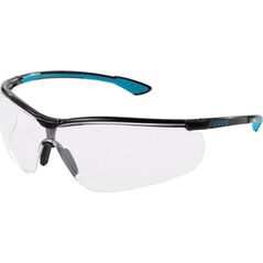 Uvex Apsauginiai akiniai Uvex Sportstyle skaidria linze, supravision extreme (nesibraižantys ir nerasojantys) padengimas, juodos/mėlynos kojelės.