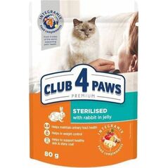 Club 4 Paws Club4Ł Kot Sterylizowany Saszetka 80g Królik