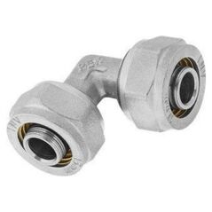 UN KOLANO 90 PEX/PEX 16*16*2 WKŁADKA ALUMINIOWA SILVER (1 SZT)