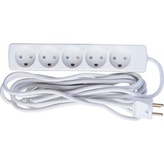 Kabel zasilający MicroConnect Microconnect GRU0055WDK rozgałęziacz 5 m 5 x gniazdo sieciowe Wewnętrzna Biały