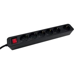 Kabel zasilający M-CAB M-Cab POW0027 rozgałęziacz 3 m 6 x gniazdo sieciowe Wewnętrzna Czarny