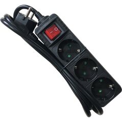 Kabel zasilający M-CAB M-Cab POW0029 rozgałęziacz 1,5 m 3 x gniazdo sieciowe Wewnętrzna Czarny
