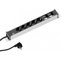 Kabel zasilający Bachmann Bachmann 922.0181 rozgałęziacz 3 m 5 x gniazdo sieciowe Wewnętrzna Czarny, Srebrny