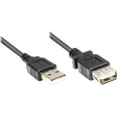 Kabel USB Alcasa USB-A - USB-A 1.8 m Czarny (2511-OF2S)