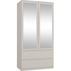 Topeshop Duża szafa z lustrem, Malwa, 90x50x180 cm, kaszmir