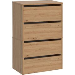Topeshop Szafka na buty, 4 półki, Modo, 60x36x88 cm, dąb artisan, mat