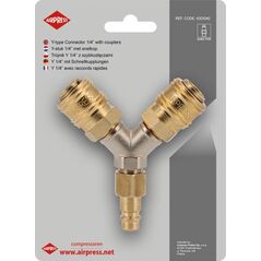 Airpress TRÓJNIK TYP Y 1/4\\'\\' Z SZYBKOZŁĄCZAMI I WTYKIEM EURO