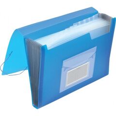 Q-Connect TECZKA HARMONIJKOWA Z GUMKĄ Q-CONNECT, PP, A4, 12-PRZEGR., TRANSPARENTNA NIEBIESKA KF02479