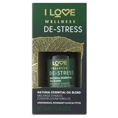 Dyfuzor zapachowy I love I Love, Wellness De-Stress, Lemongrass, Rosemary, Rucalyptus and Lavandin, Essential Oil, 10 ml Unisex
