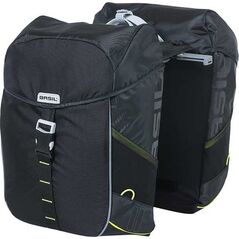 Basil Sakwa turystyczna podwójna BASIL MILES DOUBLE PANNIER BAG 32L MIK System (ready to go), 100% wodoodporna black lime (NEW 2024)