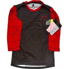100% Koszulka męska 100% AIRMATIC 3/4 Sleeve Black/Dark Red roz. M (NEW 2023)