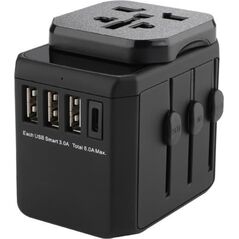 MicroConnect Microconnect MC-TRAVELADAPTER3 elektryczny wtyk zasilający Czarny