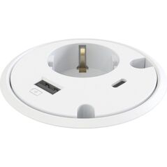 Kabel zasilający Kondator Kondator 935-PD16W gniazdko elektryczne Type F + USB A + USB C Biały
