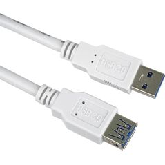 PremiumCord Prodlužovací kabel USB 3.0 Super-speed 5Gbps A-A, MF, 9pin, 3m, bílá
