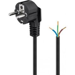 Kabel zasilający Goobay Kabel ochronny stykowy kątowy do montażu, 1,5 m, czarny - Długość kabla 1.5 m