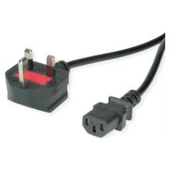 Kabel zasilający Value Kabel zasilający VALUE UK, prosty IEC-żeński, 10A, czarny, 1,95 m
