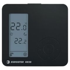 Euroster Przewodowy regulator temp. E4020, kolor czarny
