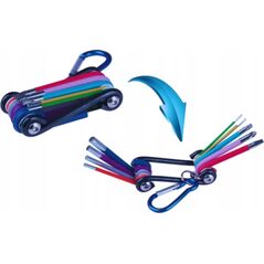 Dedra Multitool rowerowy zestaw 9szt, CRV, kolor, karabińczyk