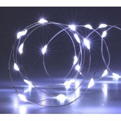 Lampki choinkowe Koopman Lampki druciki na baterie girlanda 80 LED zimny biały