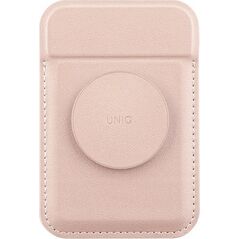 Podstawka Uniq UNIQ Flixa magnetyczny portfel na karty z podpórką różowy/blush pink MagSafe