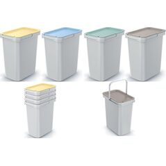 Prosperplast ŚMIETNIK KOSZE NA ŚMIECI SET 4x12 L SYSTEMA SORTIBOX POPIELATY