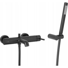 Bateria wannowa KFA BATERIA MOZA WANNOWA ŚCIENNA, POZIOMA, BLACK Z KOMPLETEM NATRYSKOWYM PUNKTOWYM PREMIUM