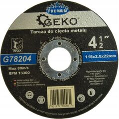 Geko Tarcza do cięcia metalu GEKO PREMIUM 115x2 Inox (25/200)