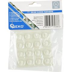 Geko Odbojniki silikonowe transparentne – okrągłe pod meble 12mm 16szt (25/250)