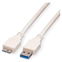 Kabel USB Value USB-A - micro-B 0.15 m Biały
