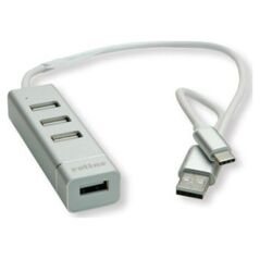 HUB USB Roline Koncentrator USB 2.0 do notebooków ROLINE, 4 porty, kabel połączeniowy typu A+C