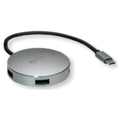 HUB USB Roline Koncentrator ROLINE USB 3.2 Gen 1, okrągły, 4-kierunkowy, kabel połączeniowy typu C